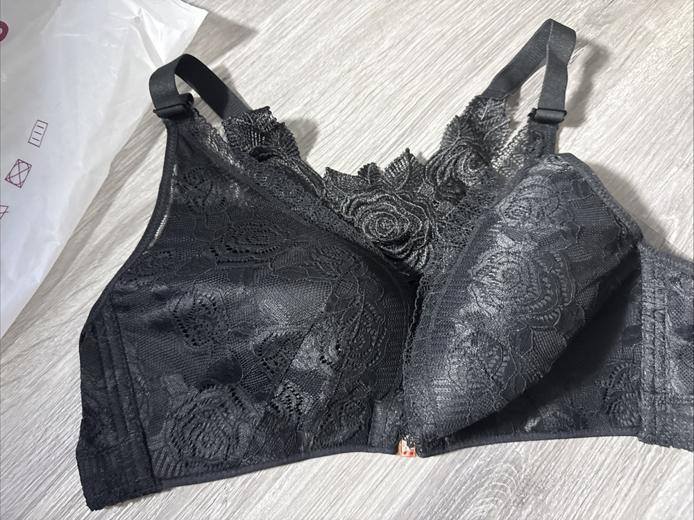 Floral Secrets Bra, Black, 42J